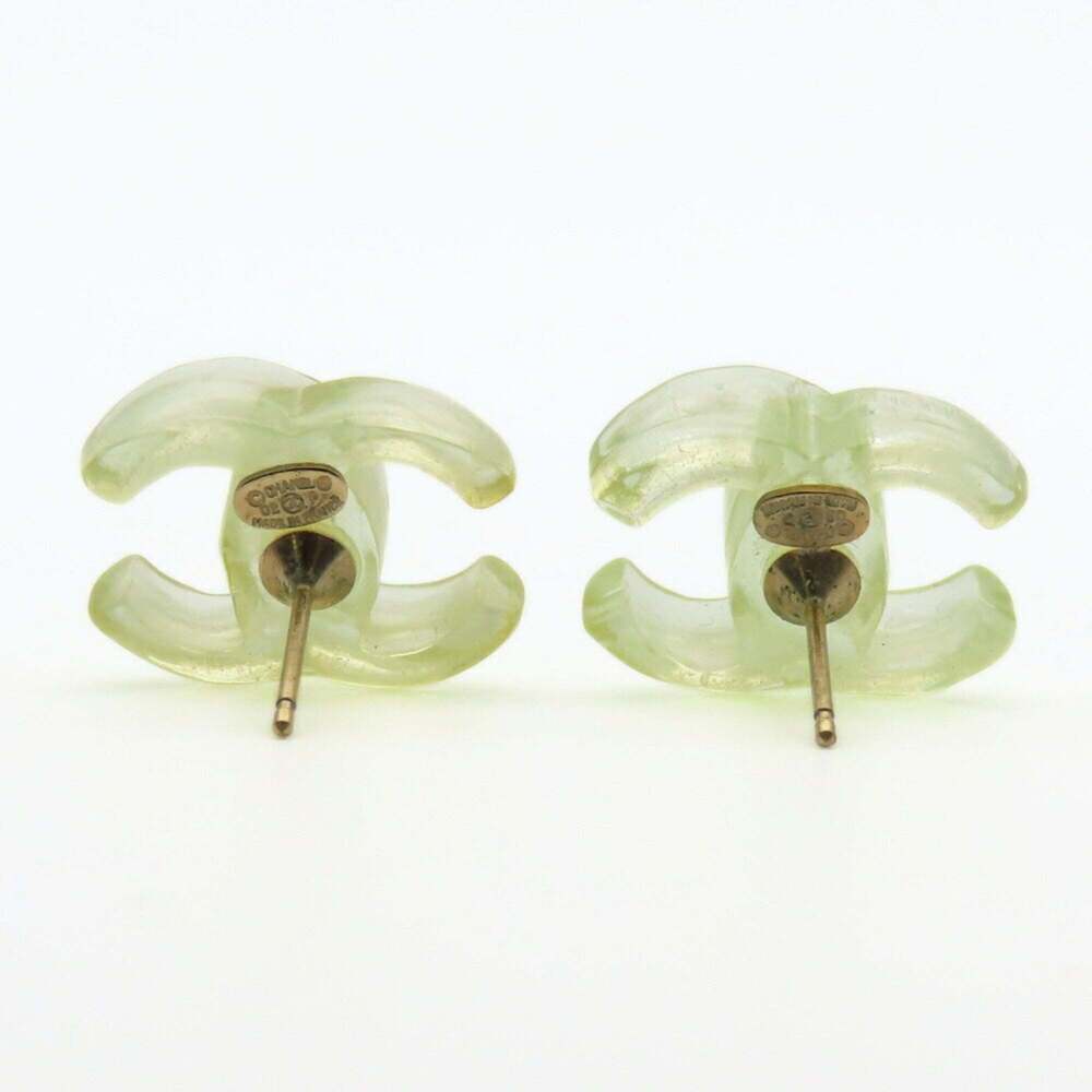 CHANEL Authentic Green Logo Earrings - Picture 3 of 10